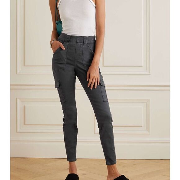 Spanx stretch twill ankle cargo pants in washed black XS - Picture 2 of 5